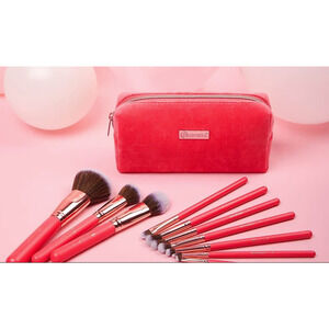 BH Cosmetics Pink Bombshell Beauty 10 Piece Brush Set With Bag